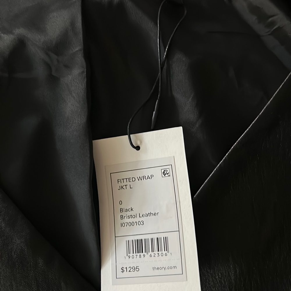THEORY leather wrap jacket. Sz 0